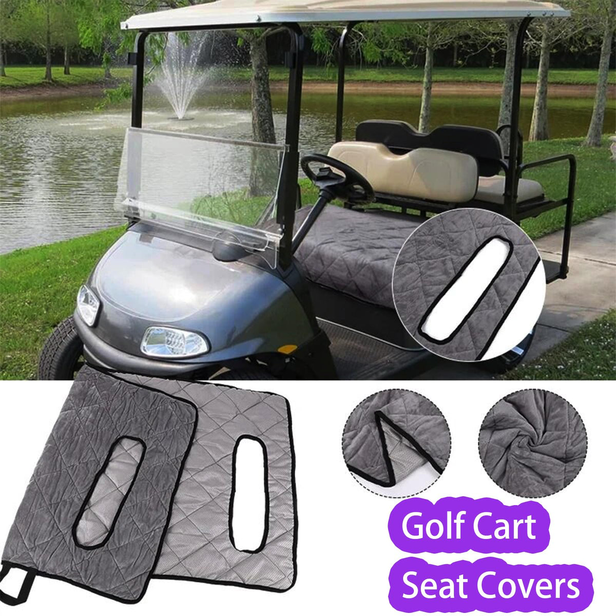 CORRBPEN Club Car seat cover enhances comfort during cool rounds.