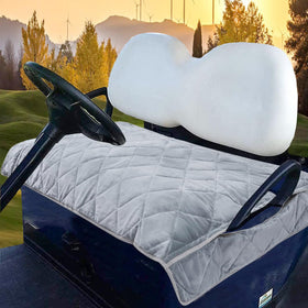 CORRBPEN golf cart seat cover provides winter warmth for cold rounds.