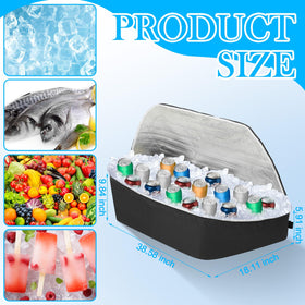 Cosblank cooler bag with adjustable mounting buckle on a golf cart for quick setup.
