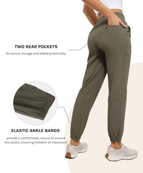 Cosmolle women's pants adjustable waist green large shows customizable fit