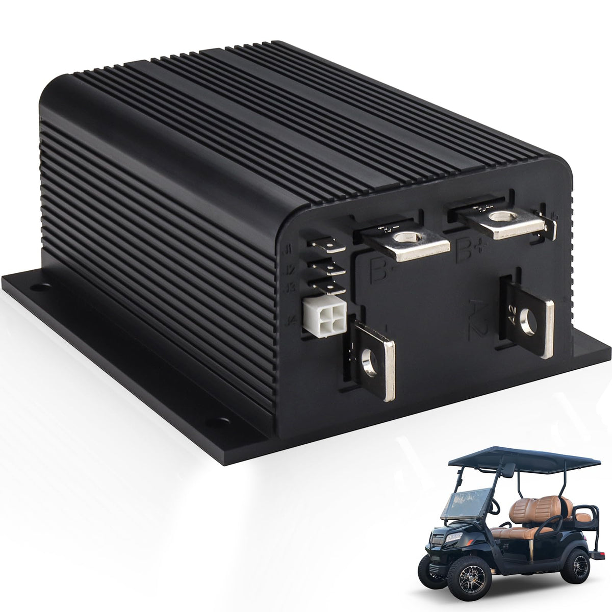 Cotether Curtis 1204 controller front view shows robust 48V setup for steady golf cart performance
