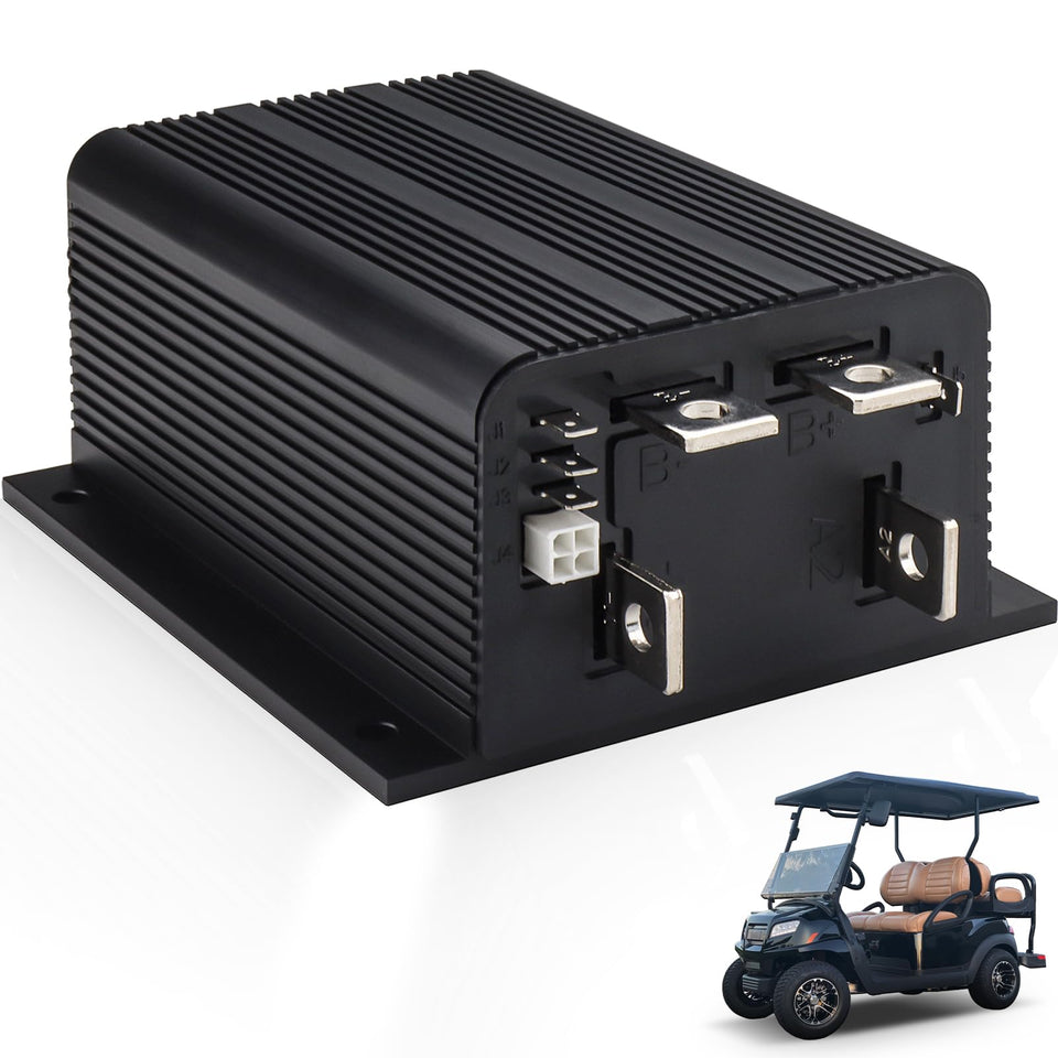 Cotether Curtis 1204 controller front view shows robust 48V setup for steady golf cart performance
