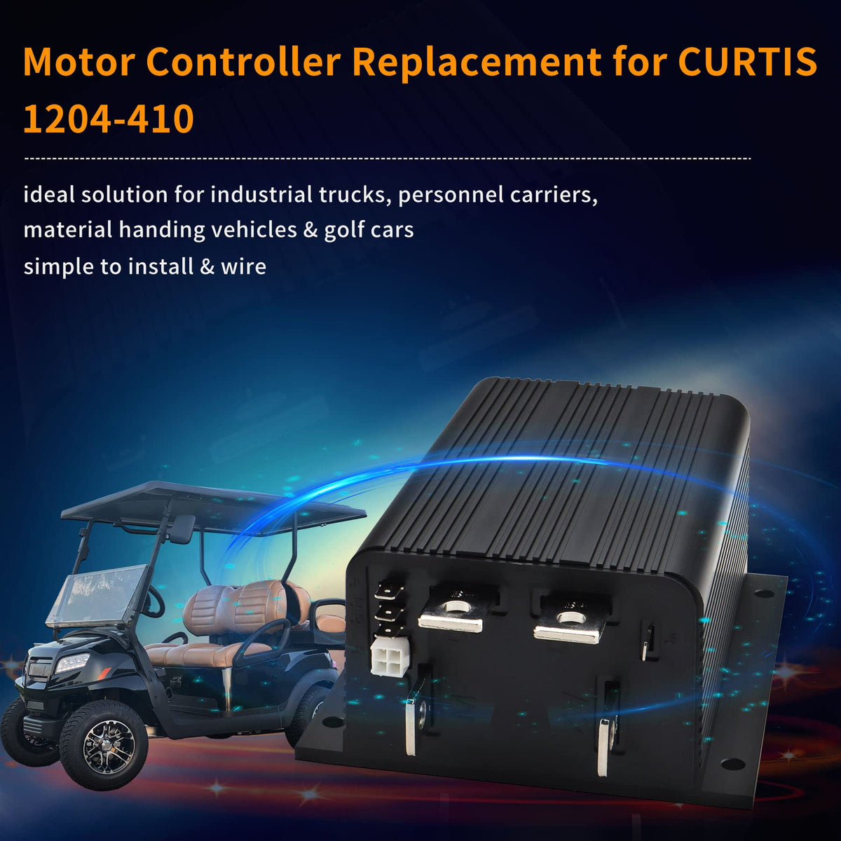 Cotether copper bus power connections on Curtis controller