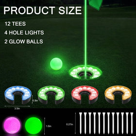 Cotkkstt glow disc golf light on basket rim for night glow