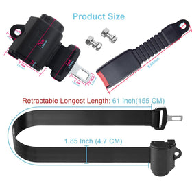 Courage Joy Kindness seat belt kit with screws included for quick setup.