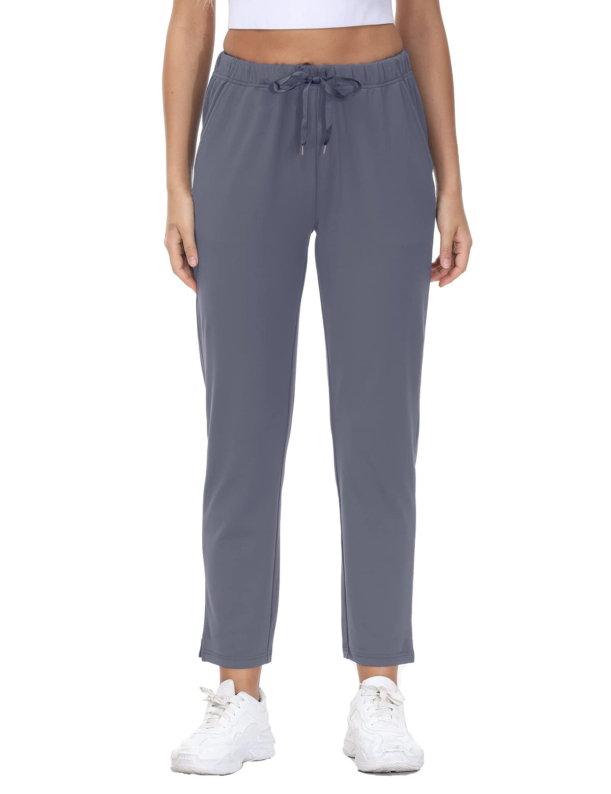 COZZIPLUS women's ankle pant fabric close-up highlighting soft stretch knit