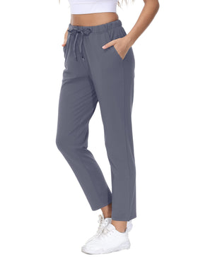 COZZIPLUS gray ankle pant with drawstring waist for secure comfort