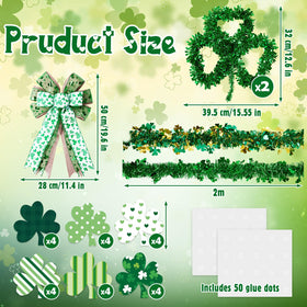 Craftsatin green wreath with shamrocks enhances outdoor display