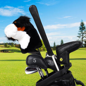 Craftsman Golf black leather alignment stick cover — side view shows sturdy construction for travel