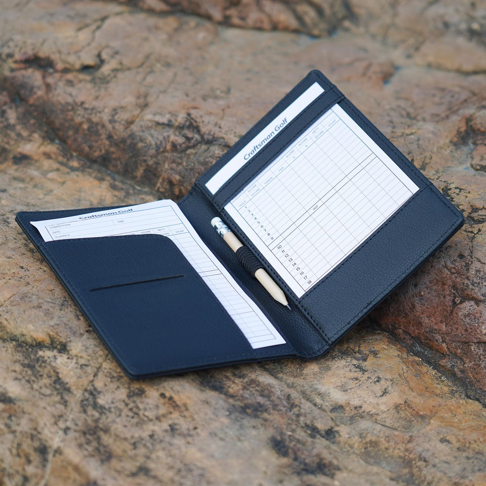 CRAFTSMAN GOLF black vintage scorecard holder closed protecting cards and sheets