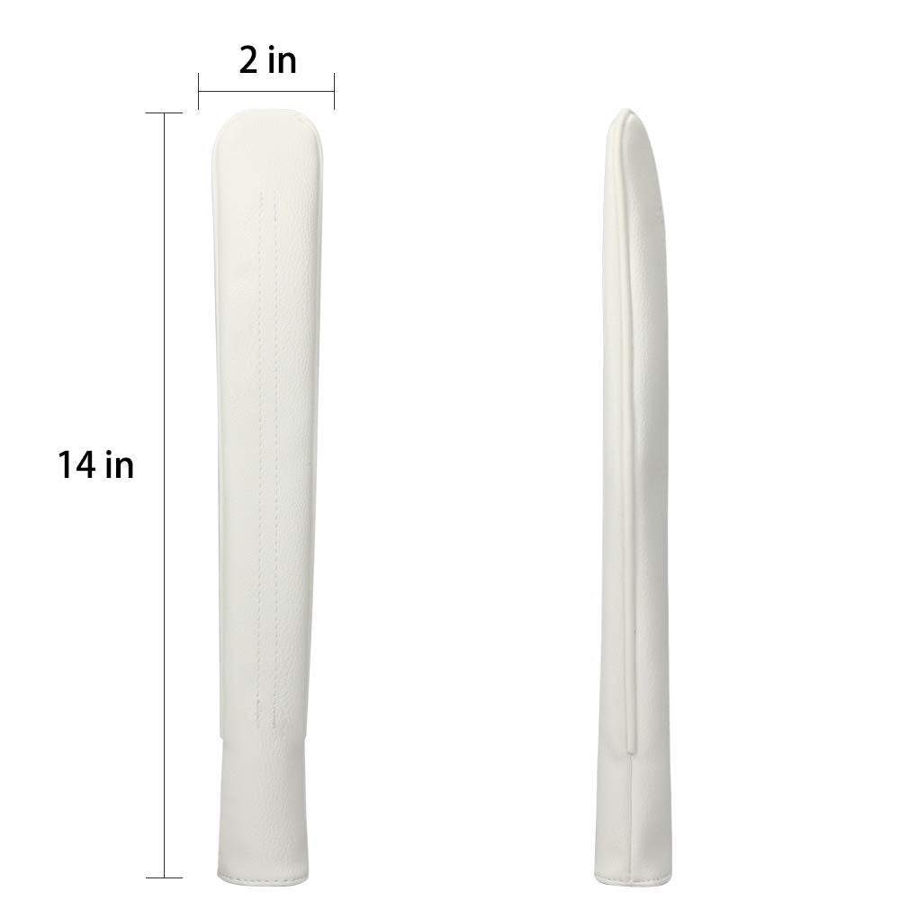 Craftsman Golf Classic white leather cover opened to reveal fleece lining and organization.