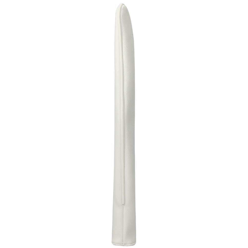 Craftsman Golf Classic white leather stick cover close-up stitch detail and premium quality.