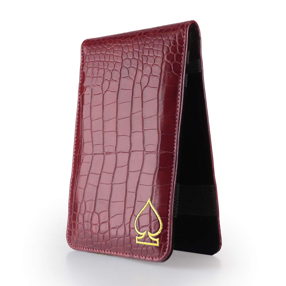 CRAFTSMAN GOLF crocodile-pattern scorecard holder in red protects cards on the course