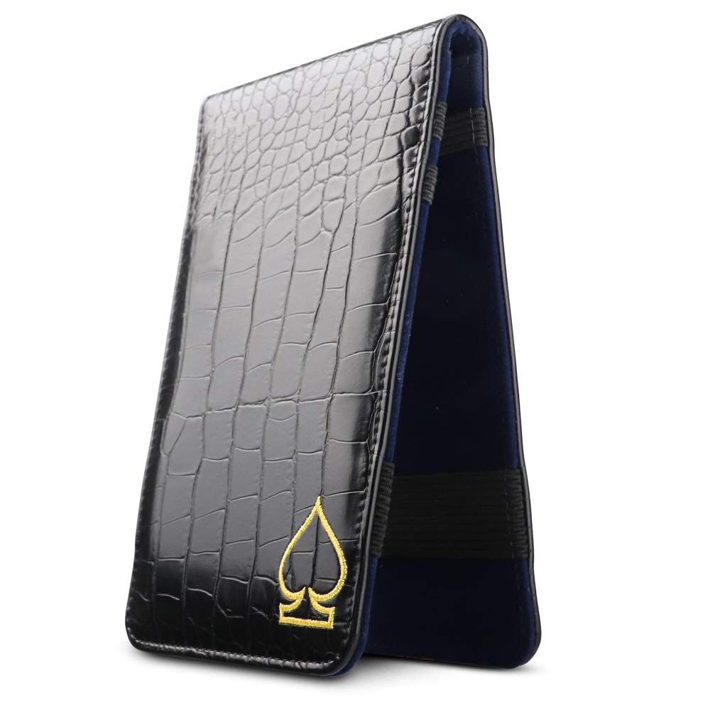CRAFTSMAN GOLF crocodile-pattern scorecard holder with durable PU leather protection.