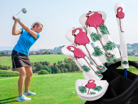 Craftsman Golf Flamingo White alignment stick cover, closed case, keeps gear organized