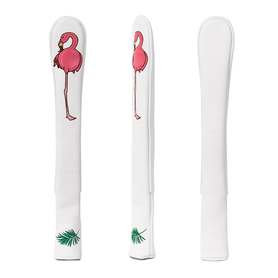 Craftsman Golf Flamingo White alignment stick cover, front view, protects sticks during travel