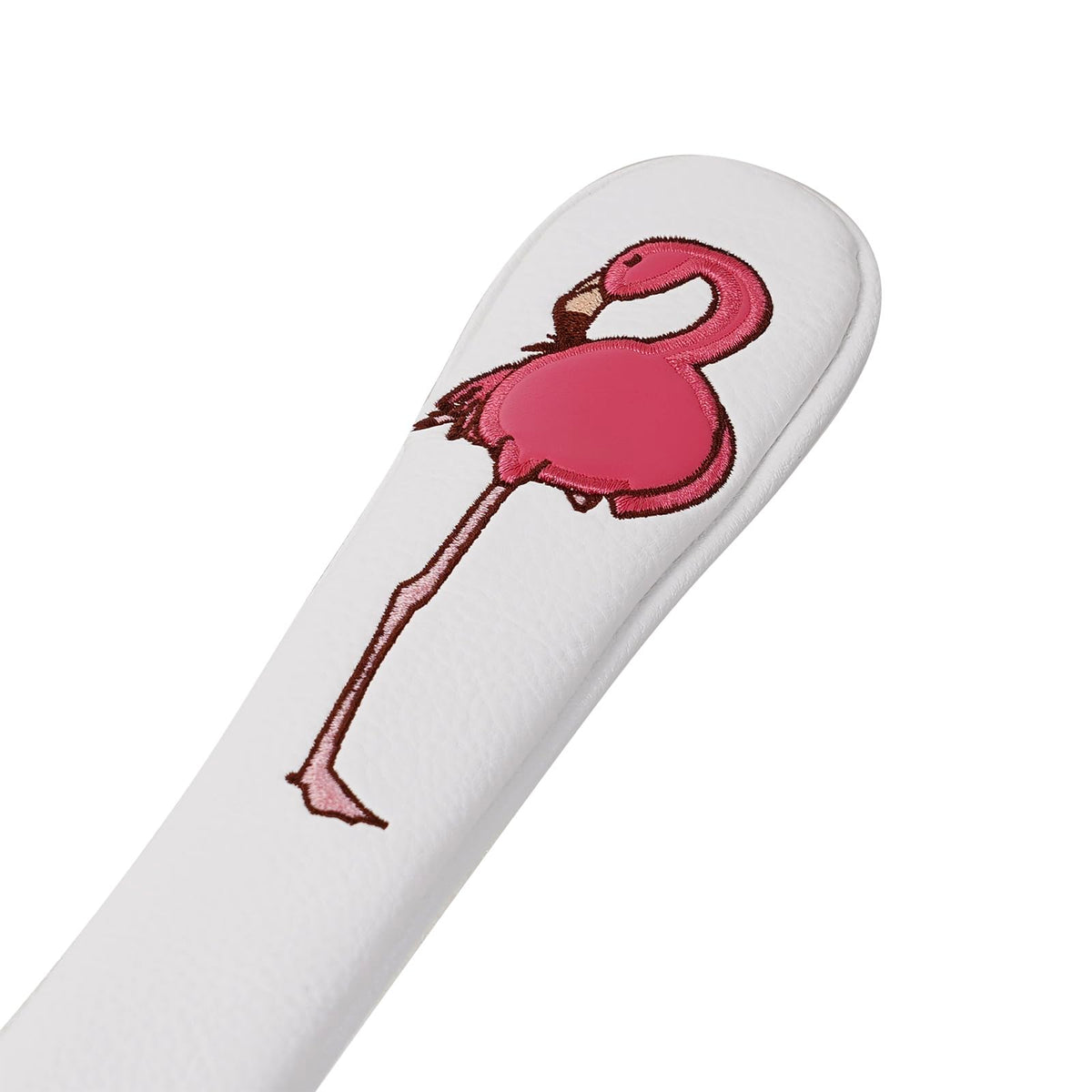 Craftsman Golf Flamingo White alignment stick cover, material detail, durable PU leather
