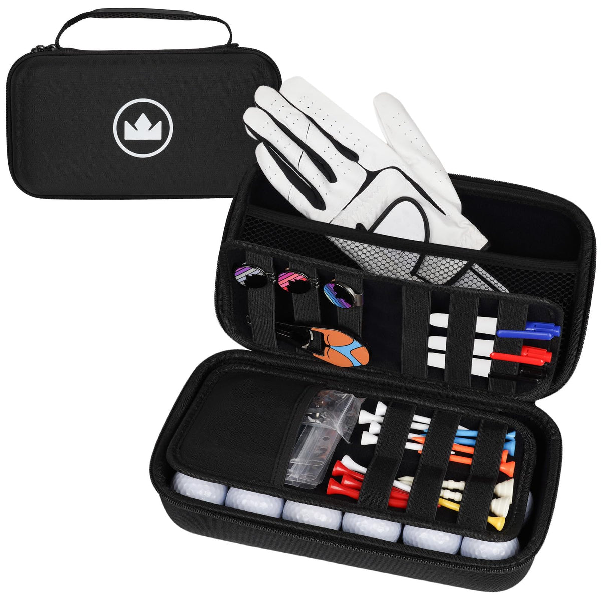 Craftsman Golf Glove Holder Case with hard shell protects gloves on the course.