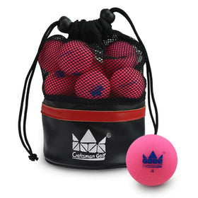 CRAFTSMAN GOLF matte balls 2-dozen pack with soft glaze improves feel and practice visibility.