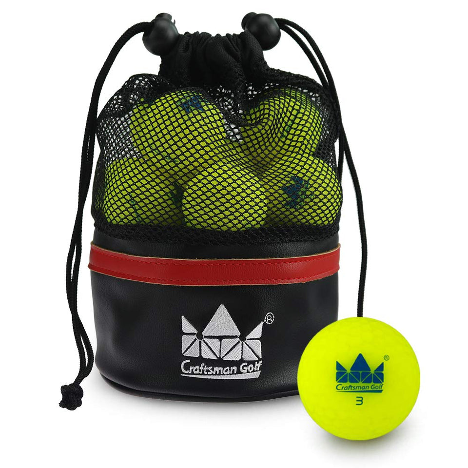 Craftsman Golf matte yellow balls; 24-pack for easy visibility on the course.
