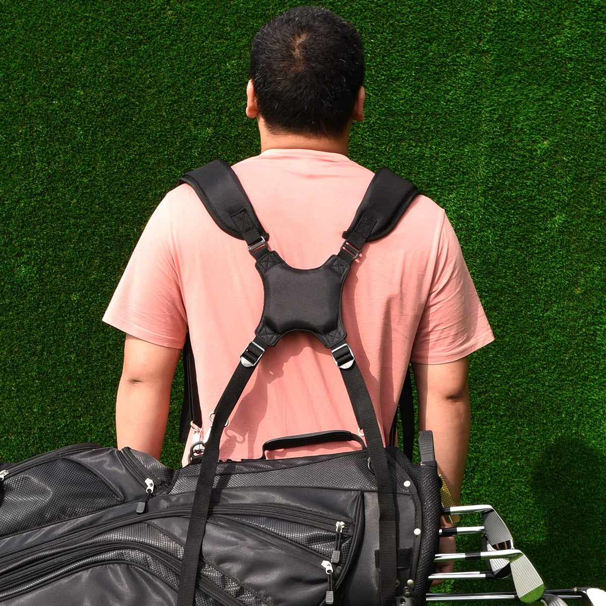 Craftsman Golf padded shoulder strap reduces fatigue during rounds