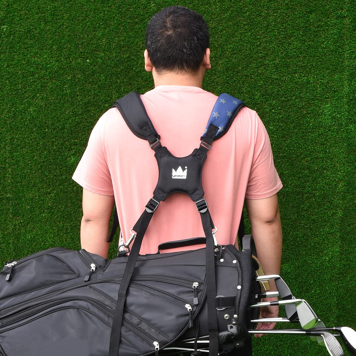 Craftsman Golf padded waterproof shoulder strap for comfortable carry during rounds.