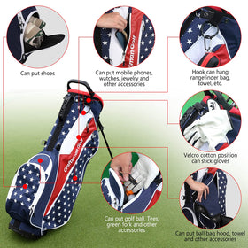 Craftsman Golf bag with patriotic US flag star stripes design