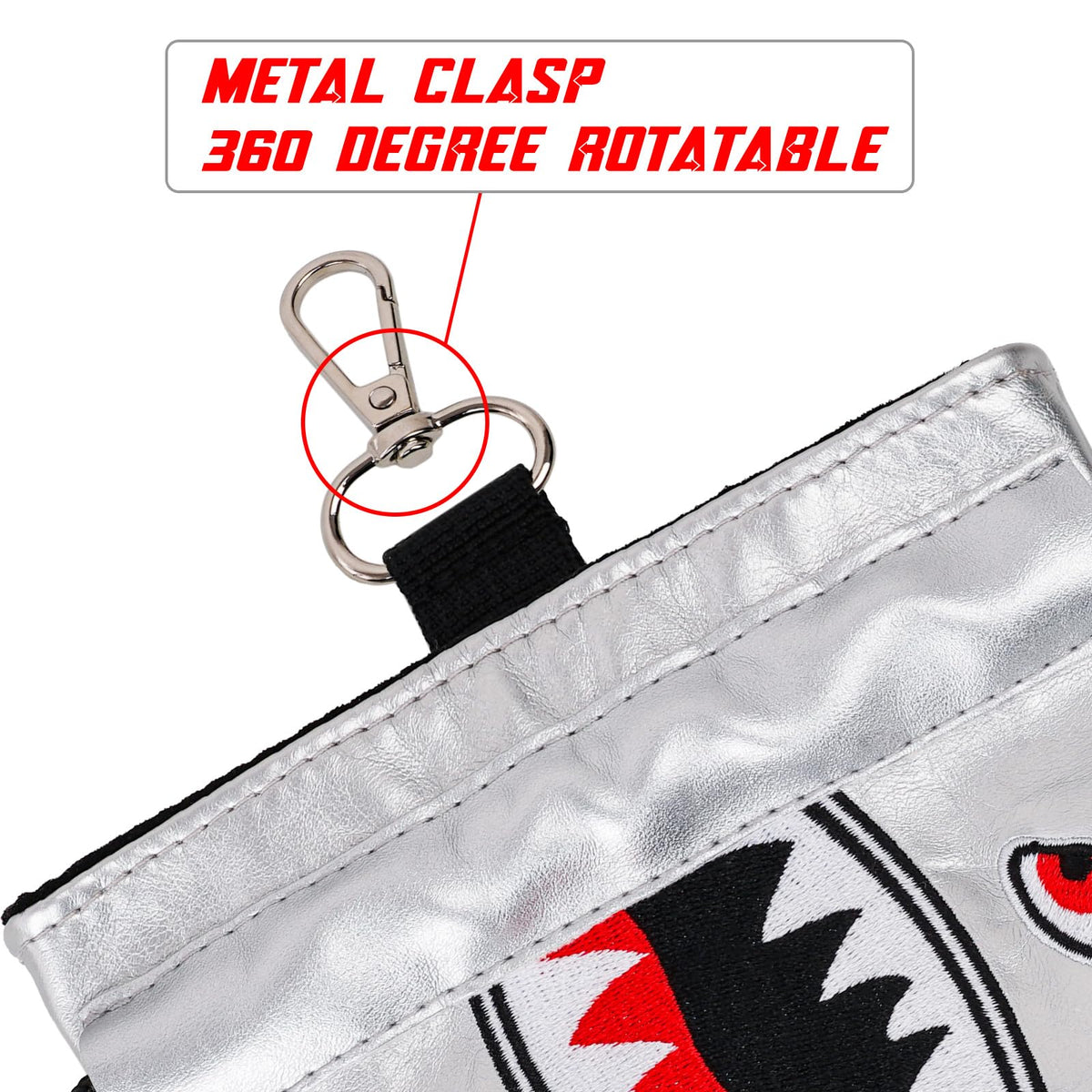 Craftsman Golf Shark Leather pouch drawstring closure for a secure, adjustable fit