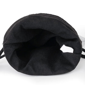 Craftsman Golf Shark Leather pouch hangs on bag side for easy reach