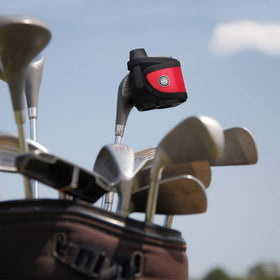 Craftsman Golf universal magnetic rangefinder strap sticks to the club for hands-free use