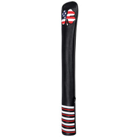 Craftsman Golf USA Flag Clover leather cover for alignment sticks keeps bag organized.