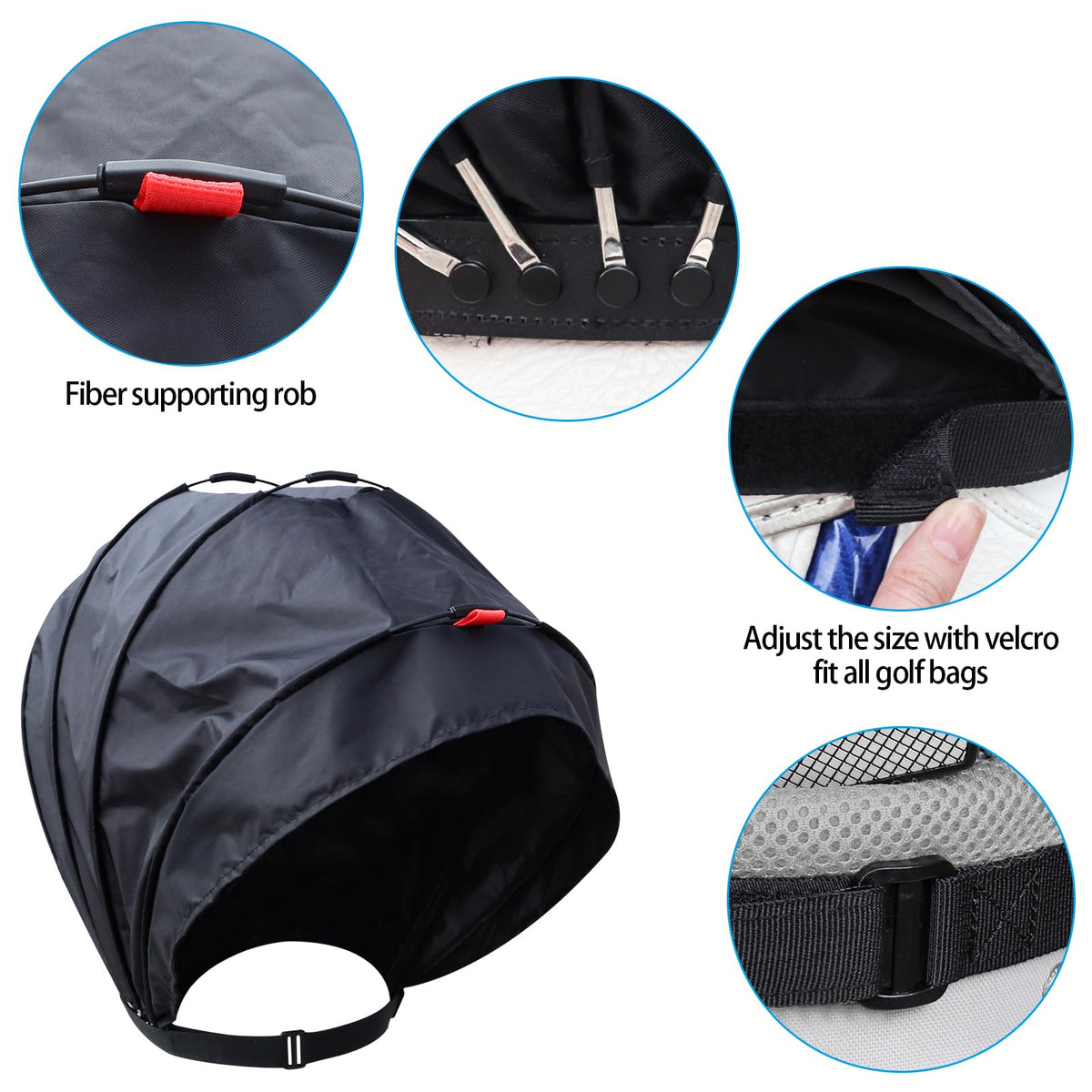Craftsman Golf close-up of waterproof ripstop nylon shows durable rain protection