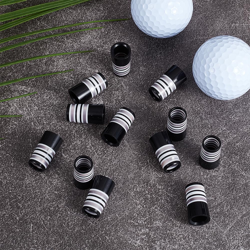 Decorative ferrules add stylish black and silver accents to golf clubs