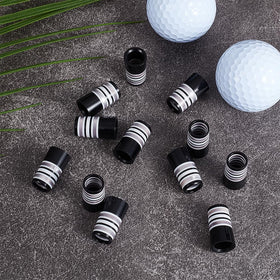 Decorative ferrules add stylish black and silver accents to golf clubs