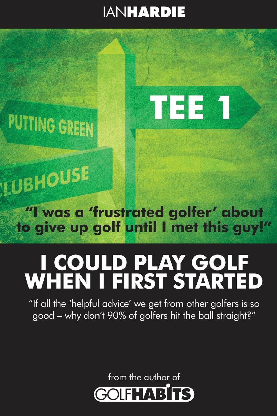 Cover image for CREATESPACE book showing a beginner golfer ready to learn and gain confidence.