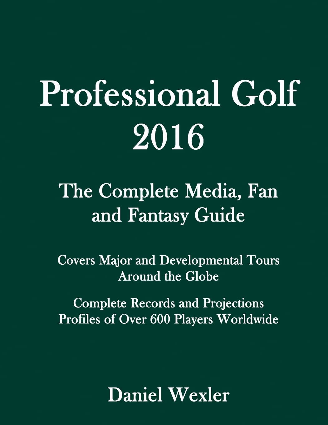 CREATESPACE Professional Golf 2016 cover image highlighting a season overview and player profiles.