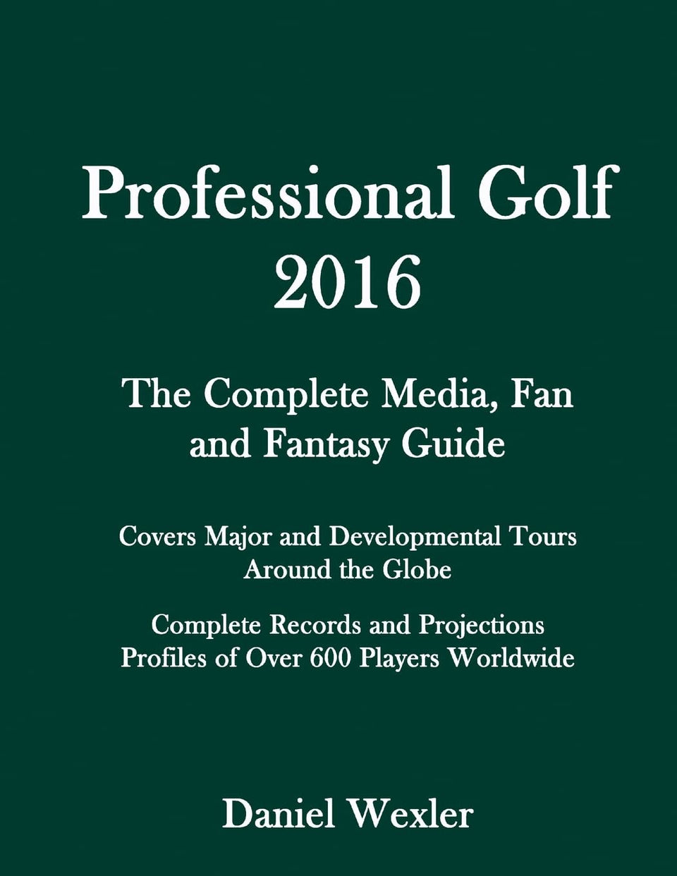 CREATESPACE Professional Golf 2016 cover image highlighting a season overview and player profiles.