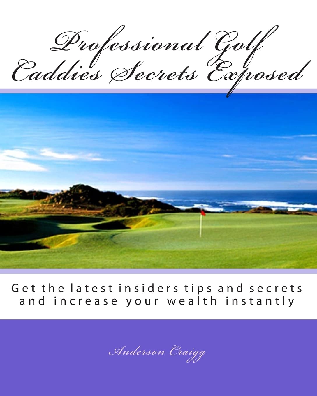 CREATESPACE Professional Golf Caddies Secrets Exposed book cover highlighting insider tips for caddies' success.