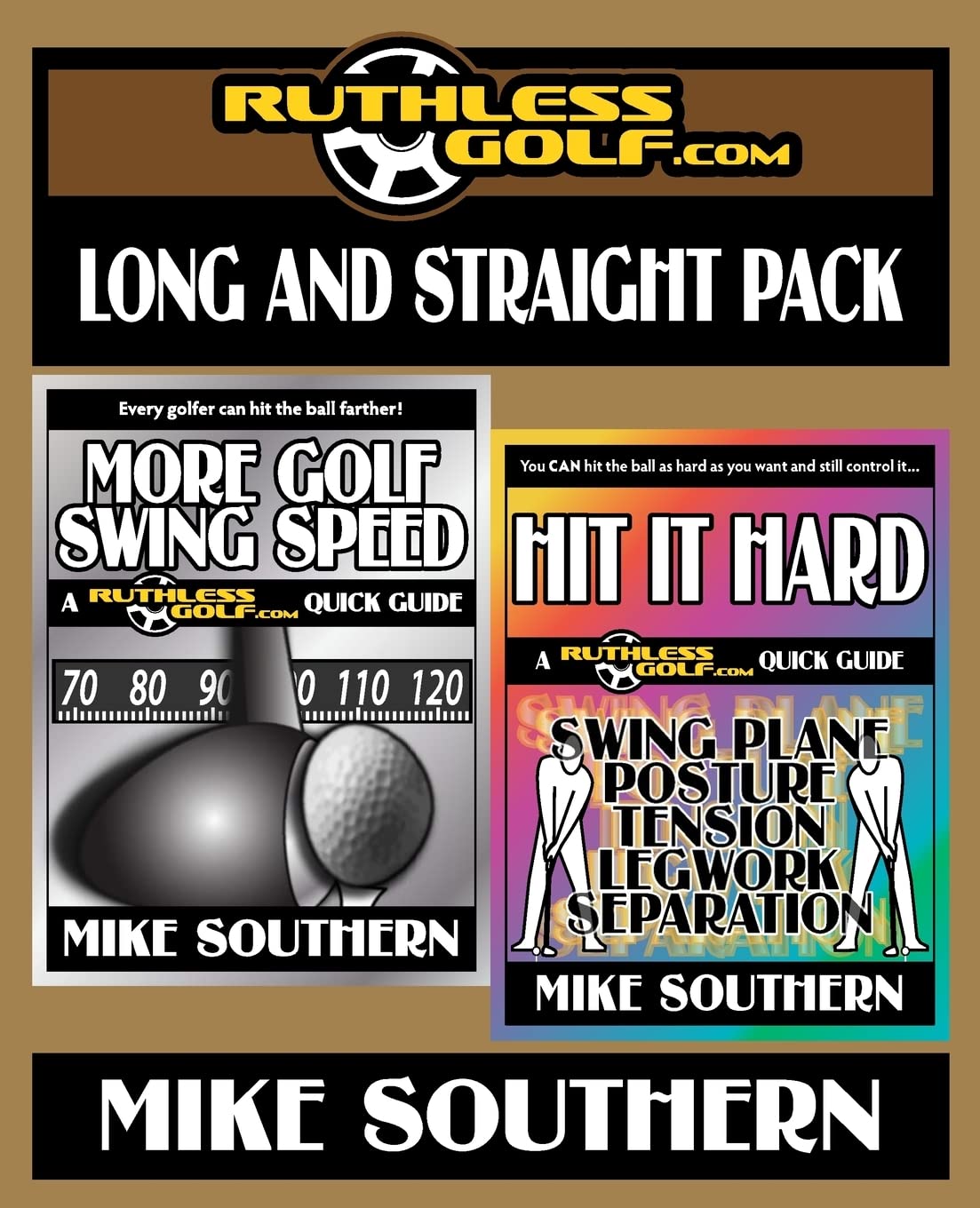 CREATESPACE RuthlessGolf Long and Straight Pack cover—pair of guides for longer, straighter drives