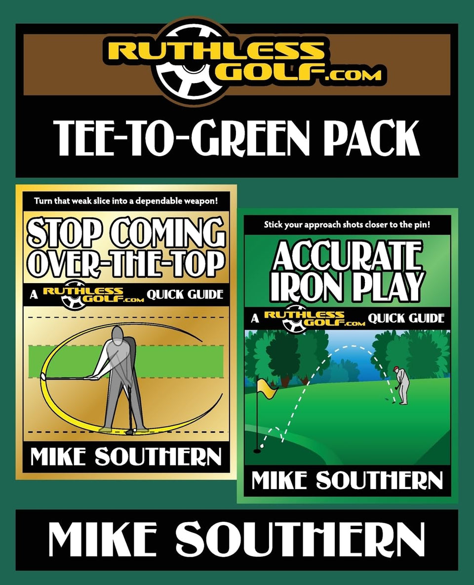 CREATESPACE RuthlessGolf Tee-to-Green Pack cover highlighting swing and iron play guidance