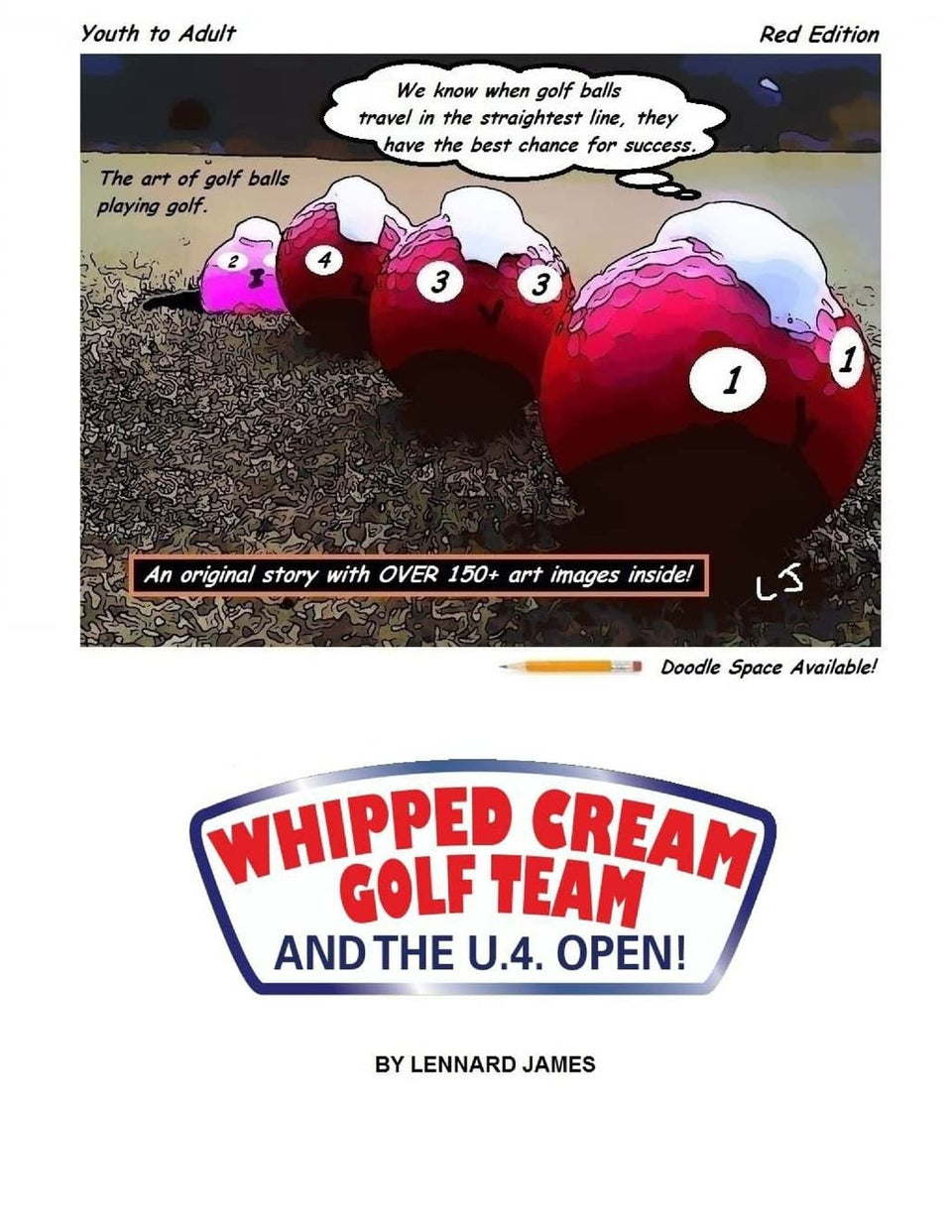 CREATESPACE Whipped Cream Golf Team book cover showing the team preparing for the United Four Open.