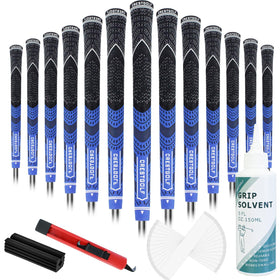 Crestgolf blue midsize all-weather grip kit for confident hand placement