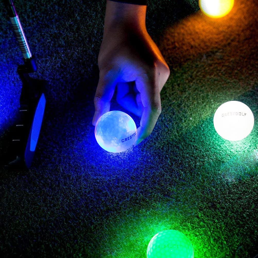 Crestgolf night-use golf ball glows for about 12 minutes after each strike.