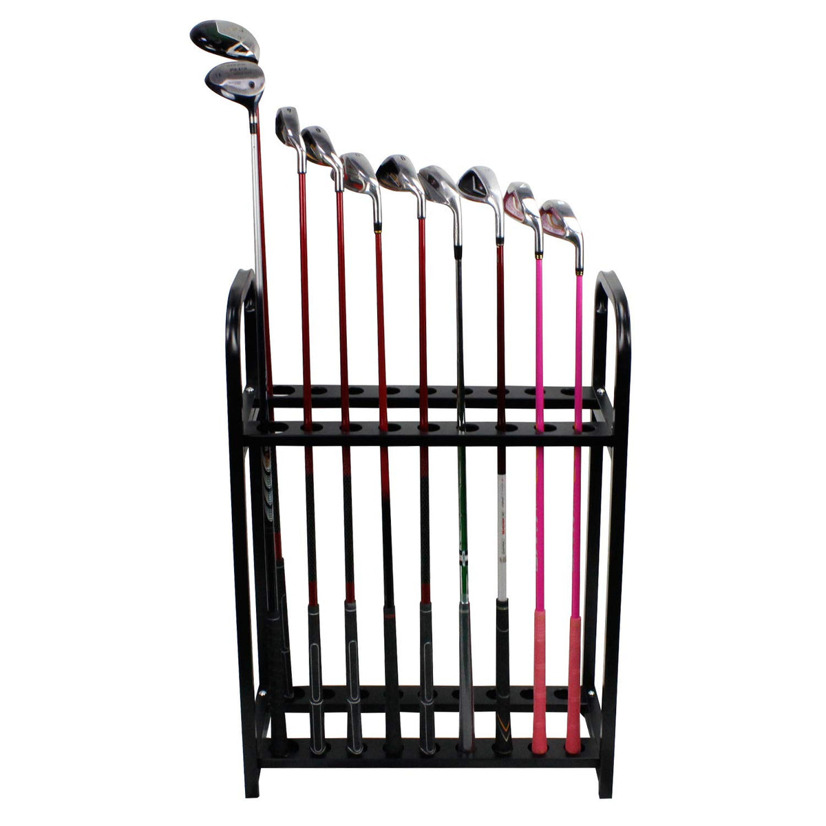 Crestgolf gift-ready display rack ideal for home or office golf spaces.