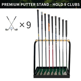 Crestgolf 18-hole display keeps golf gear tidy for practice sessions