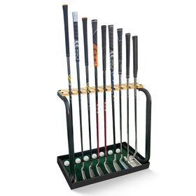 Crestgolf 9-hole display organizes clubs with a smooth, non-scratch surface