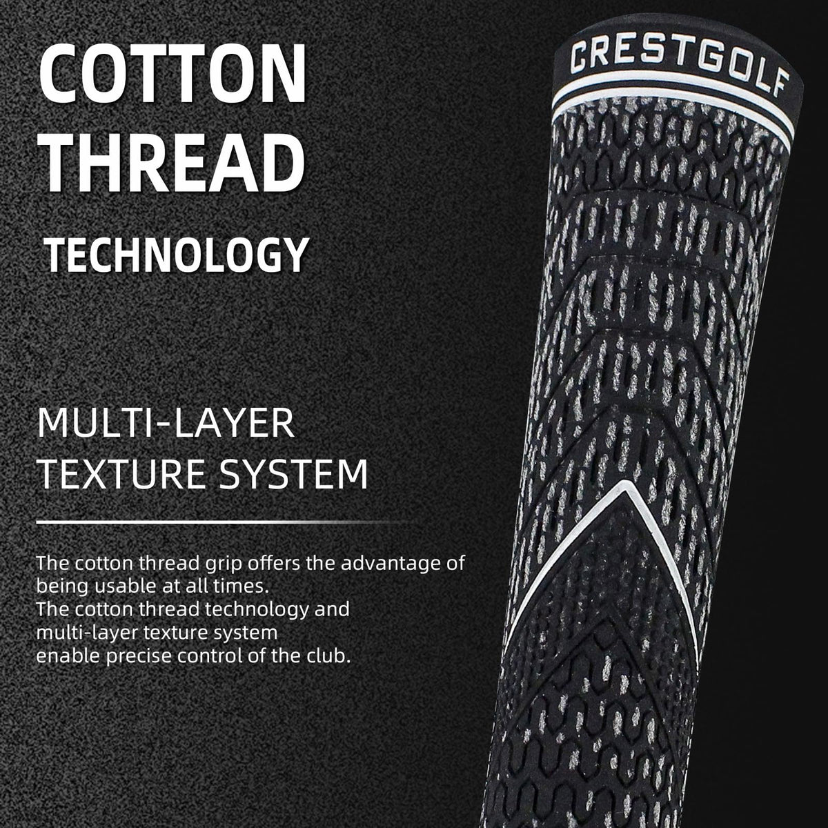 Crestgolf kit includes 13 grips and 13 tapes for quick customization.