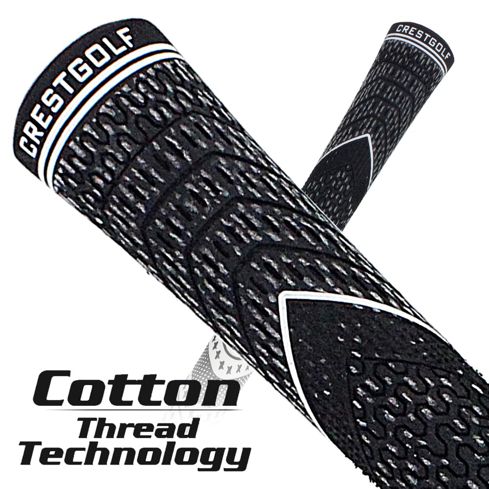 Crestgolf multi-texture standard-size grips for consistent grip.