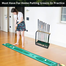 Crestgolf turf-mat bottom protects club heads during display