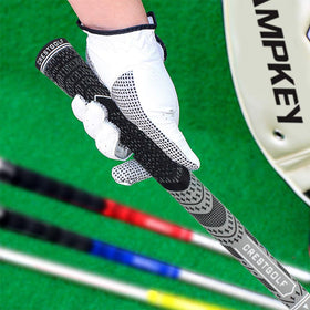 Soft second half of Crestgolf grip design for relaxed hand pressure